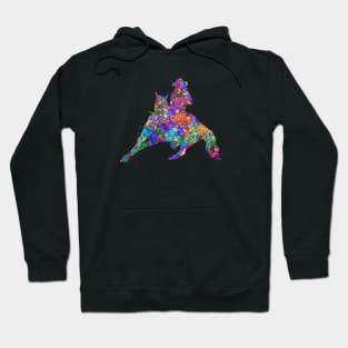 Barrel racing rider watercolor art Hoodie